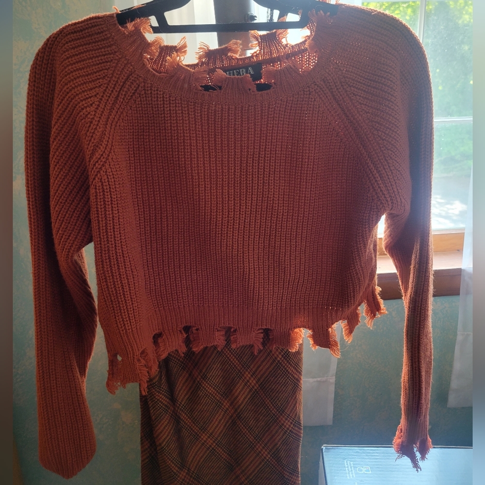 Dollskill Cropped Orange Sweater